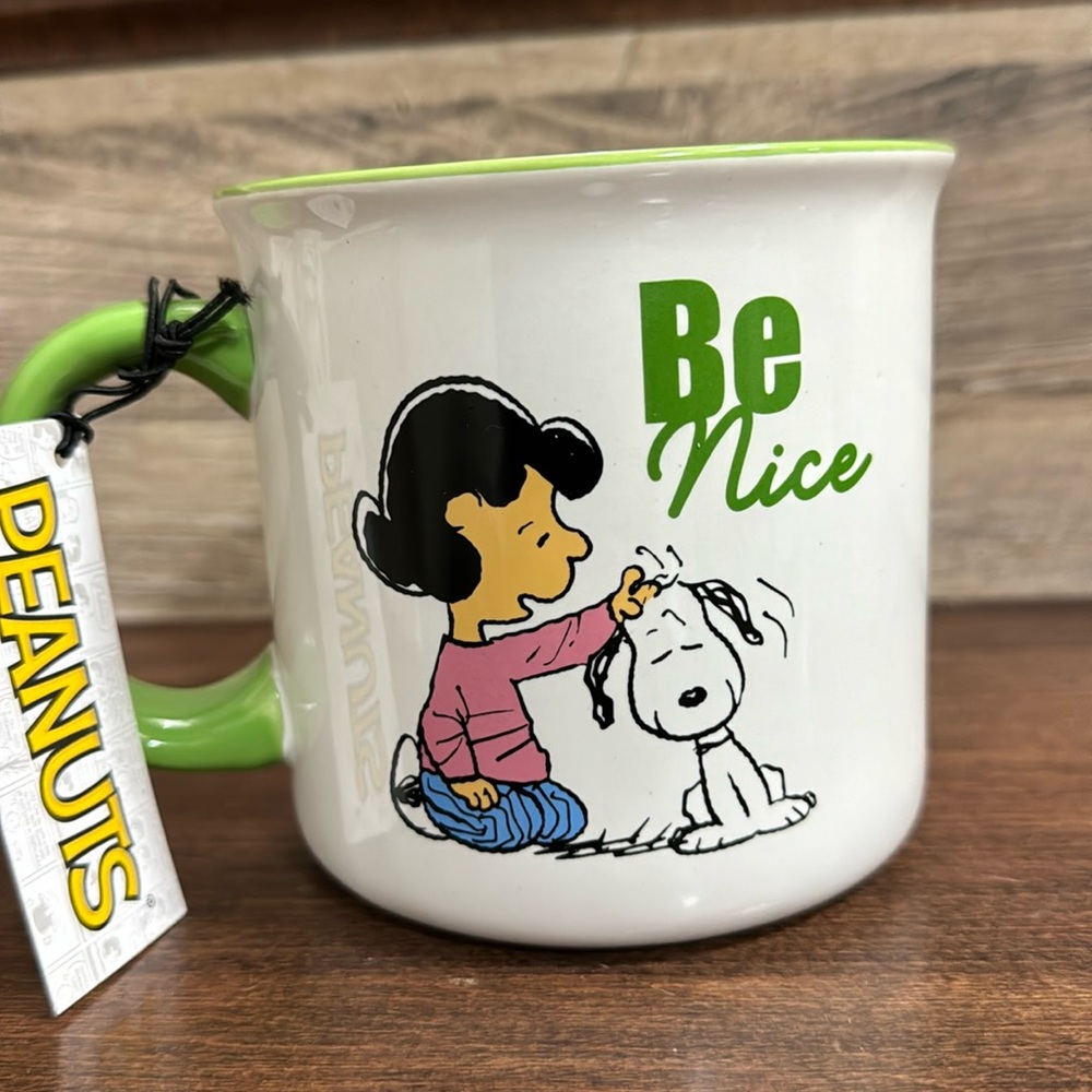 Super Cute Peanuts Lucy & Snoopy  Be Nice Ceramic Mug - NEW